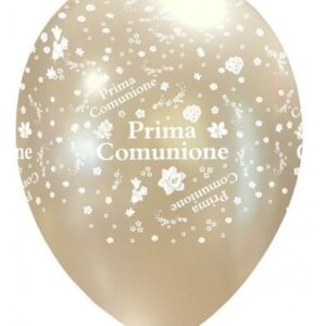 Palloncini in Lattice 13” Bianco Perla Metal stampa Prima Comunione 100 pz *