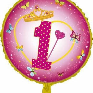 Palloncino Mylar Primo Compleanno Rosa new 45 cm *