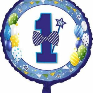 Palloncino Mylar Primo Compleanno Celeste new 45 cm*