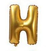 Palloncino Mylar 36 cm Oro Lettera H *