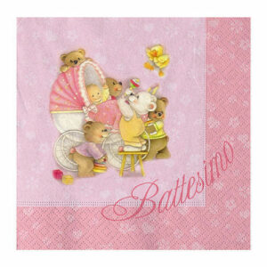 TOVAGLIOLI 33×33 cm BABY BEARS ROSA 20 pz*