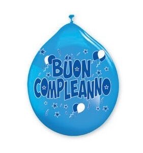 Palloncini Medium 26 cm Buon Compleanno Celeste 20 pz*