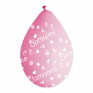 Palloncini All Around 30 cm Battesimo Rosa 10 pz*