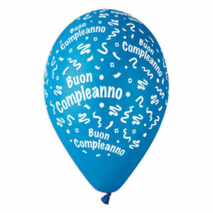 PALLONCINI LATTICE 12” BUON COMPLEANNO CELESTE 100 pz *