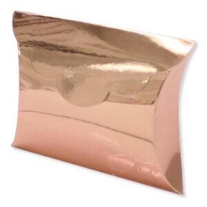 Scatolina Busta Rosa Gold Metal 10x8x3 cm 25 Pz *