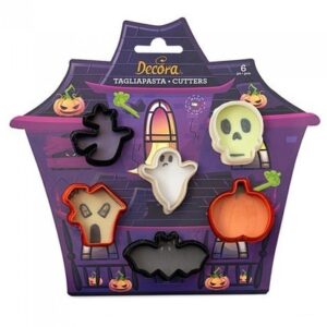 Set 6 Mini Tagliapasta Halloween in plastica 3x5x2,2 cm *