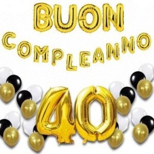 Set 39 Palloncini Buon Compleanno 40 anni*