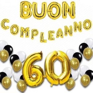 Set 39 Palloncini Buon Compleanno 60 anni*