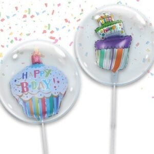 Palloncino Bubbe Trasparente 61 cm con Mini Shape Compleanno 40 cm *