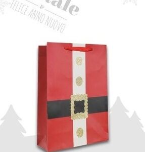 Busta in Carta 18x24x8 cm Cintura Babbo Natale *