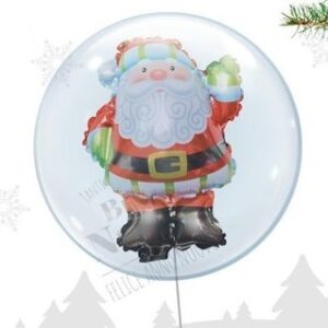 Palloncino Bubble Trasparente 61 cm con Mini Shape Natalizio 29×43 cm *