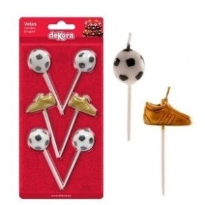 Candele Piks Calcio – 4 Palloni e 2 Scarpette oro *