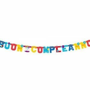 BANNER 15 cm BUON COMPLEANNO TORTA 2,65 mt*