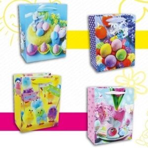 Busta Sacchetto con decorazione Pasqua 25x32x11 cm – decorazioni assortite *