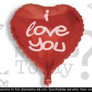 Palloncino Mylar Cuore Rosso 46 cm con scritta Love You *