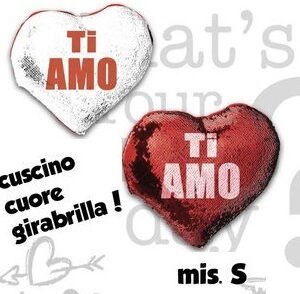 Cuore 18 cm con Paillettes Gira-Brilla Ti Amo *