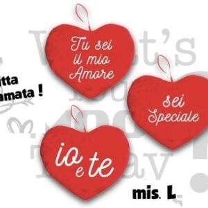 Appendino Cuore Peluche Rosso con Frase 34x24cm – modelli assortiti *