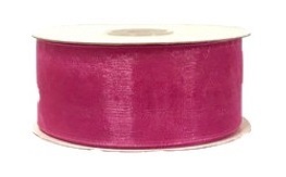 Rotolo Nastro Organza Fuxia 40 mm 50 mt *