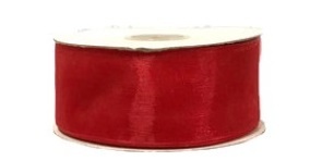 Rotolo Nastro Organza Rosso 40 mm 50 mt *