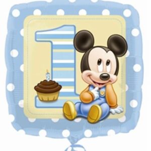 Palloncino Mylar Baby Topolino 1° Compleanno 43 cm