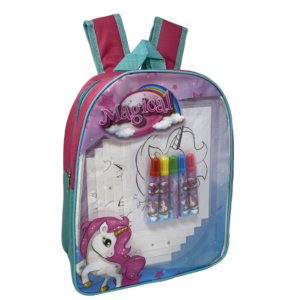 Zaino Unicorno trasparente con accessori