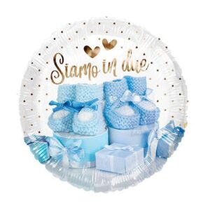 Palloncino Mylar 18” 45 cm Siamo in due Celeste *