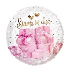 Palloncino Mylar 18” 45 cm Siamo in due Rosa *