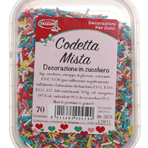 Codetta di Zucchero Multicolore 70 grammi *